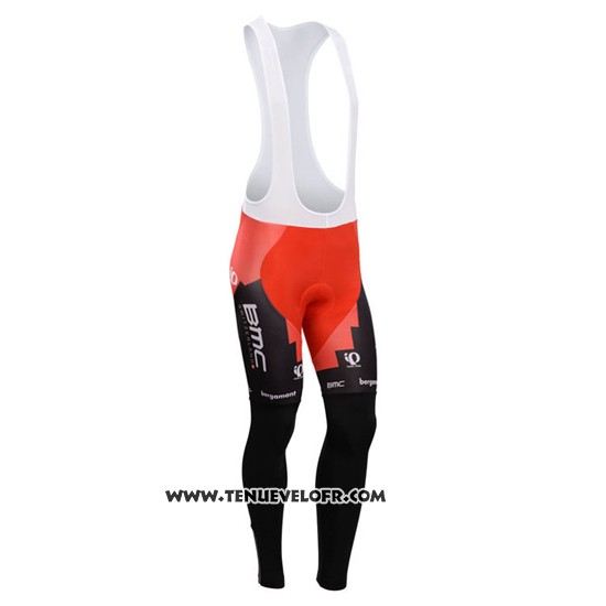 2014 Maillot Ciclismo BMC Noir et Rouge Manches Longues et Cuissard